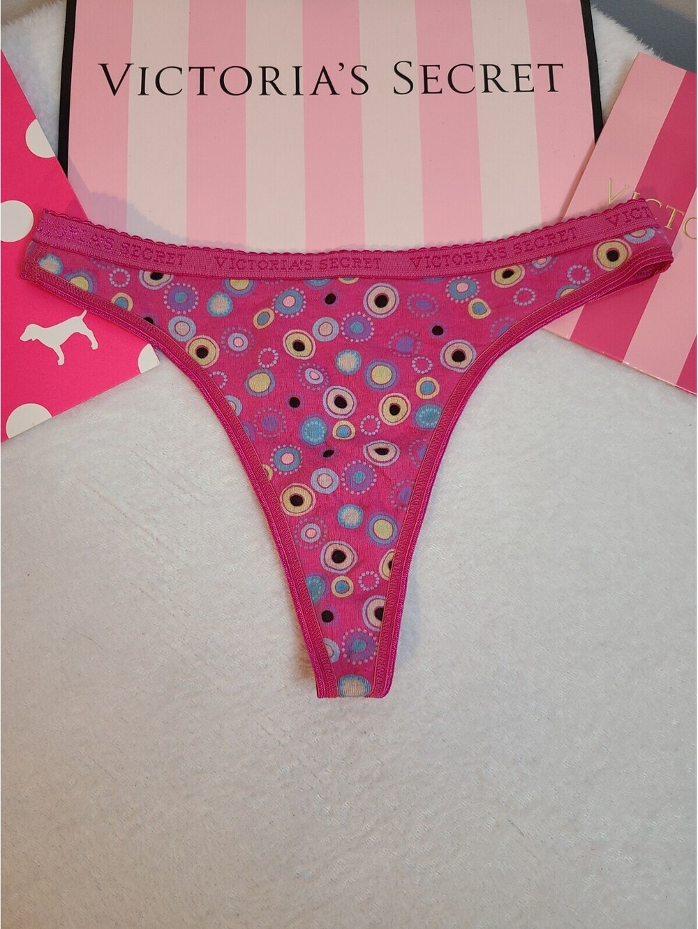 VTG Victoria's Secret Signature Cotton Classic Full Cut Thong Panty Size M